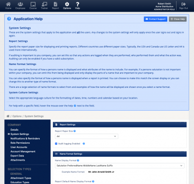 Screenshot of course the employee has completed in the training tracking software.